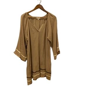 Umgee Dress Flowy Stylish Sheer Brown Size Medium